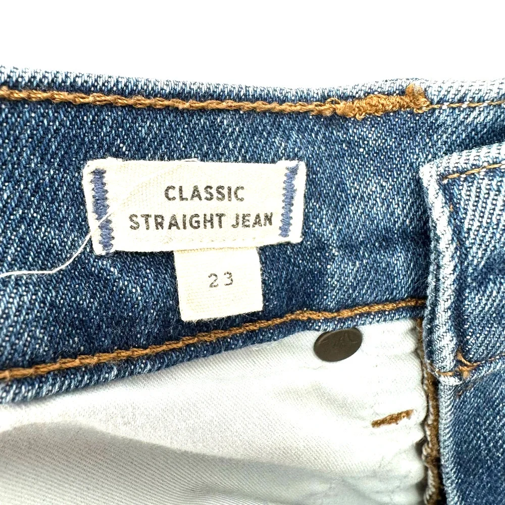 Madewell size 23 classic straight jean blue denim high waisted nondistressed‎